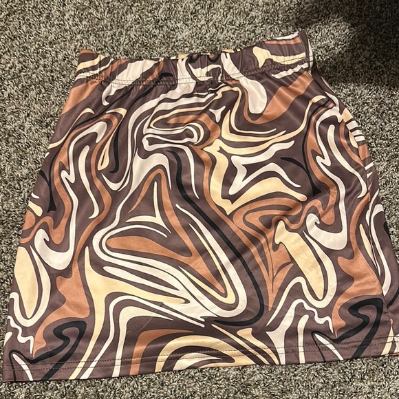 SHEIN Dresses & Skirts - SHEIN A-Line Mini Skirt Brown Tan Cocktail